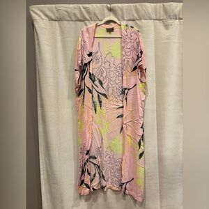 Anthropologie kimono floral print cover up open drape